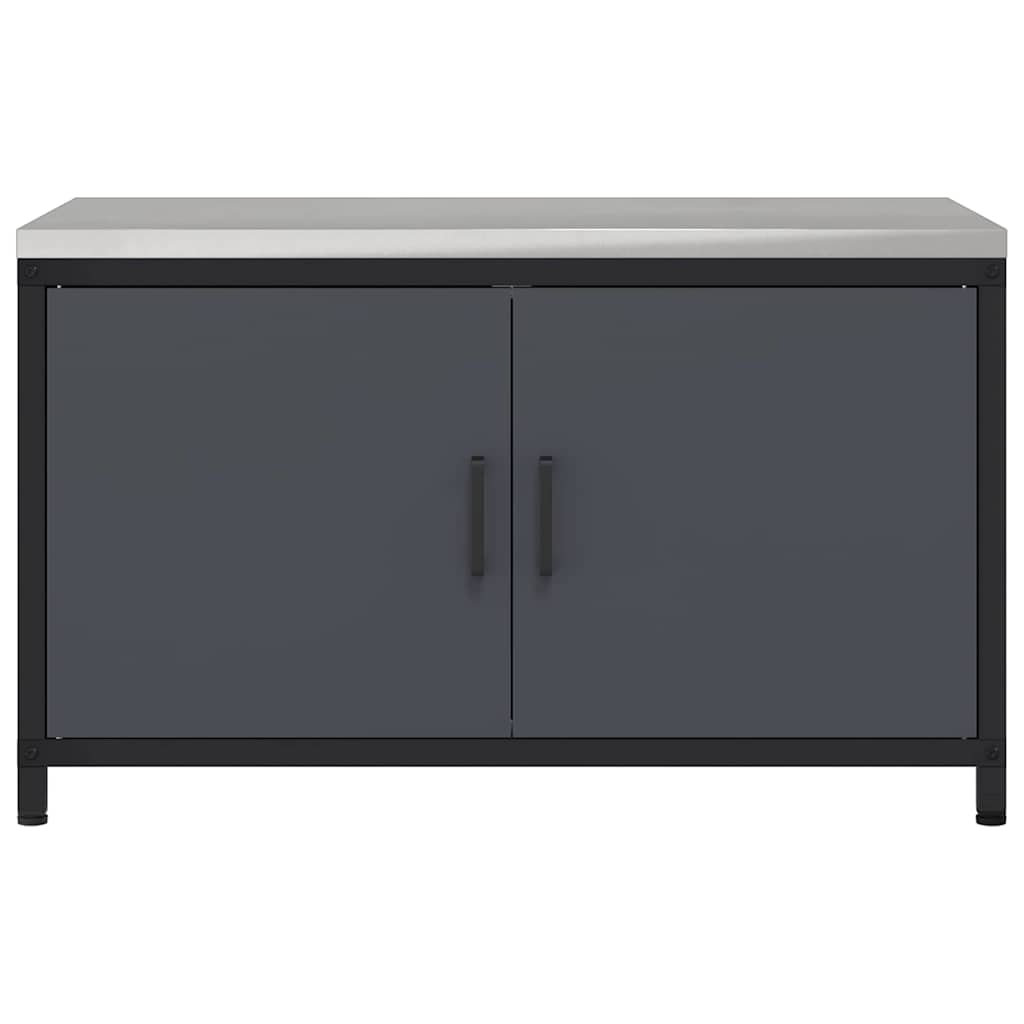 Kitchen Storage Cabinet with Shelf with Door Anthracite Steel